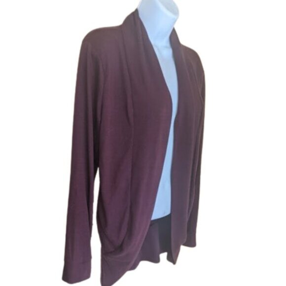 -Burgundy Open Front Cardigan Size Large - Picture 2 of 2